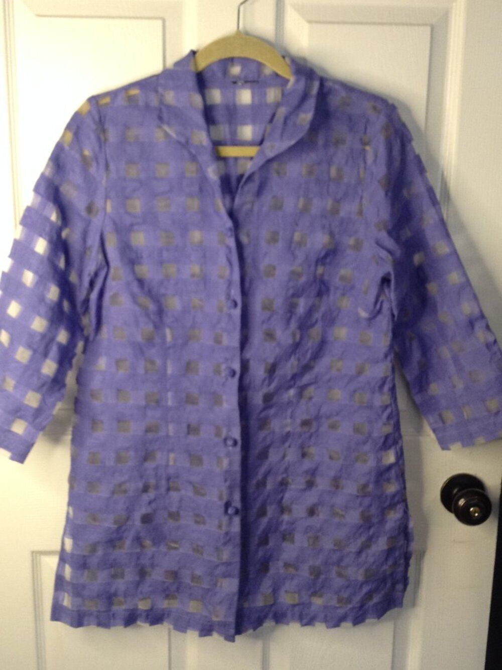 VTG 90's Lagenhook Artisan Linen Tunic/Duster No tag Boutique Lilac Garden Party
